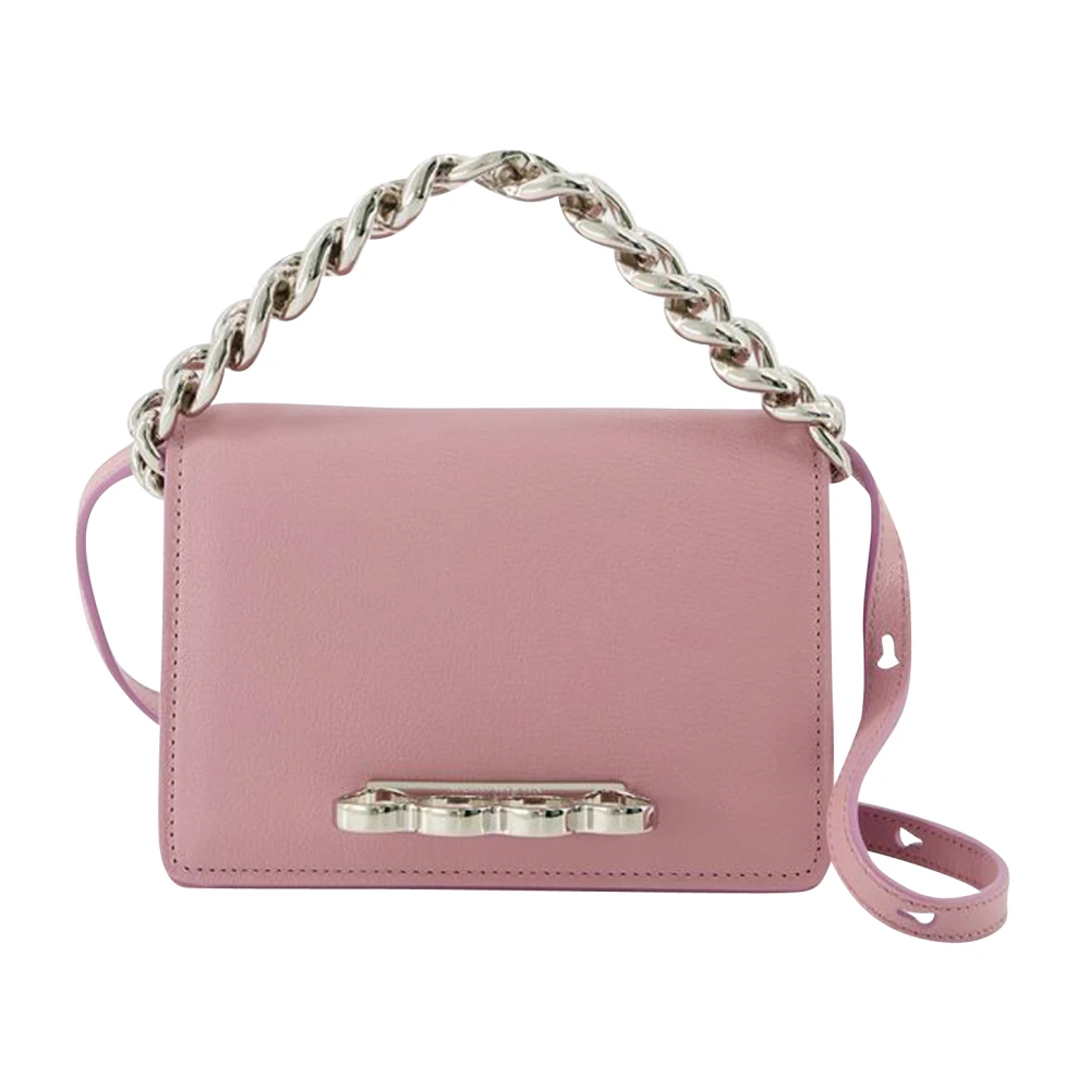 Alexander Mcqueen Women's Pink Leather Mini Chain Bag - Handbags - One Size - Bags