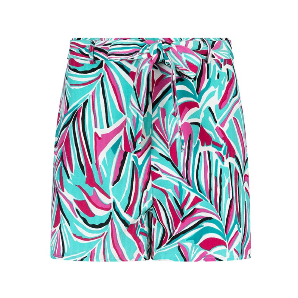 Lofty Manner Palm Leaves Print Shorts Emely Multicolor Dames