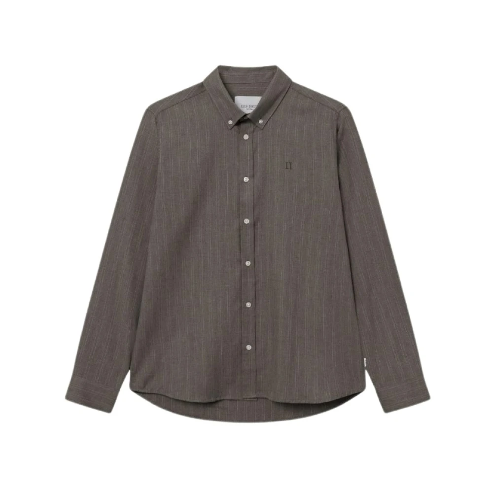 Les Deux Mountain Grey Ivory Dessert Stripe Shirt Gray Heren