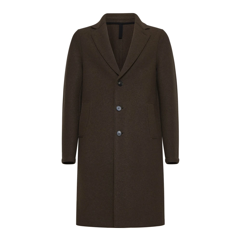 Harris Wharf London Teddy Brown Virgin Wool Single-Breasted Coat Brown Heren