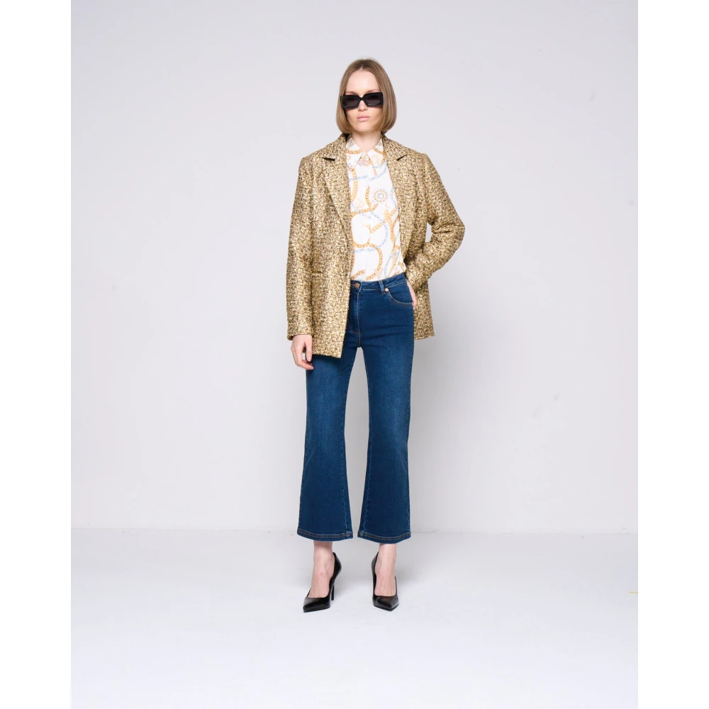 Silvian Heach Bootcut Jeans met Medium Taille Blue Dames
