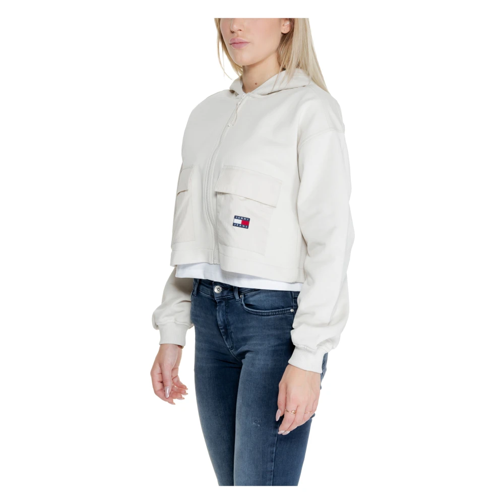Tommy Jeans Herfst Winter Dames Katoenen Sweatshirt Collectie Beige Dames