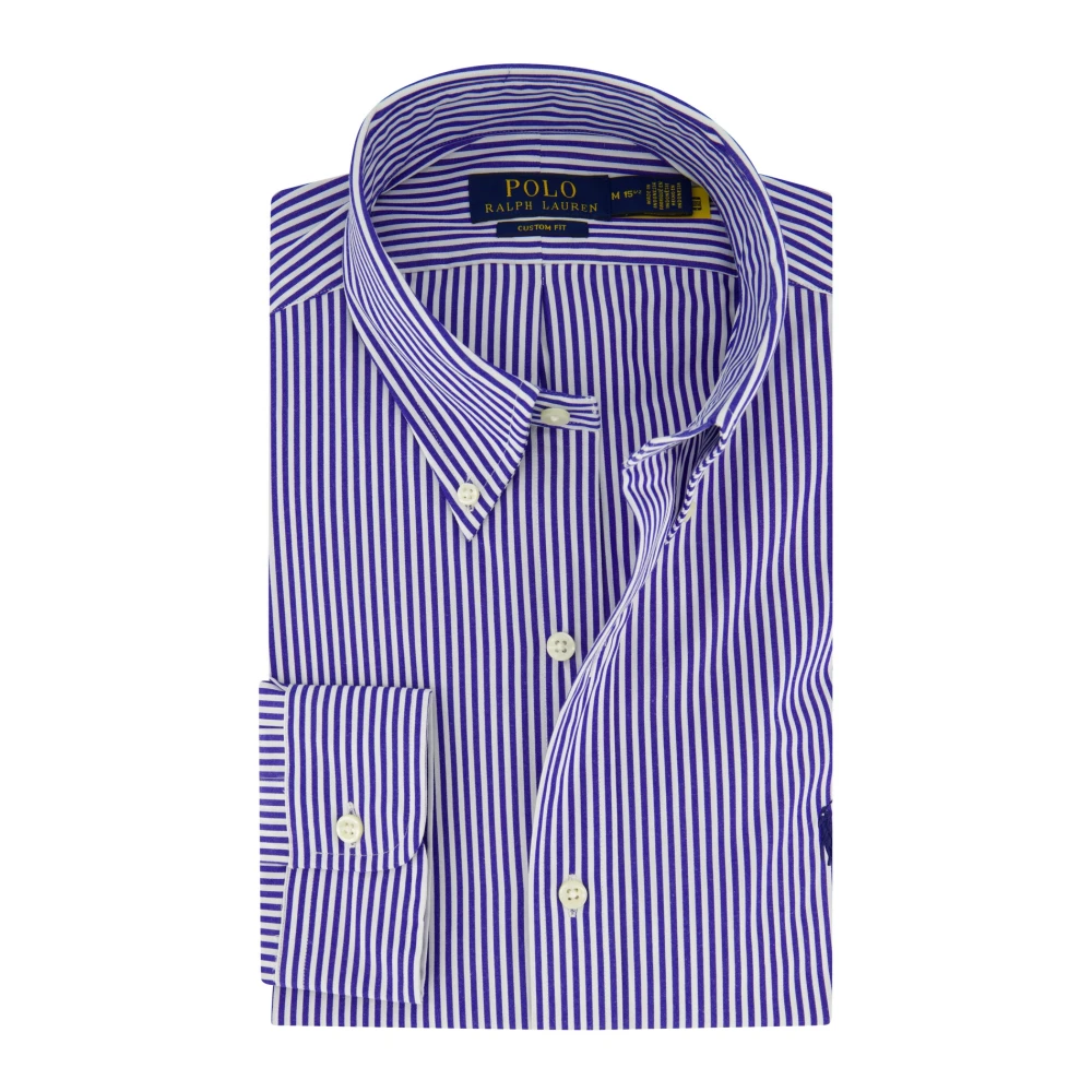 POLO Ralph Lauren regular fit overhemd met logo blue white bengal stripe