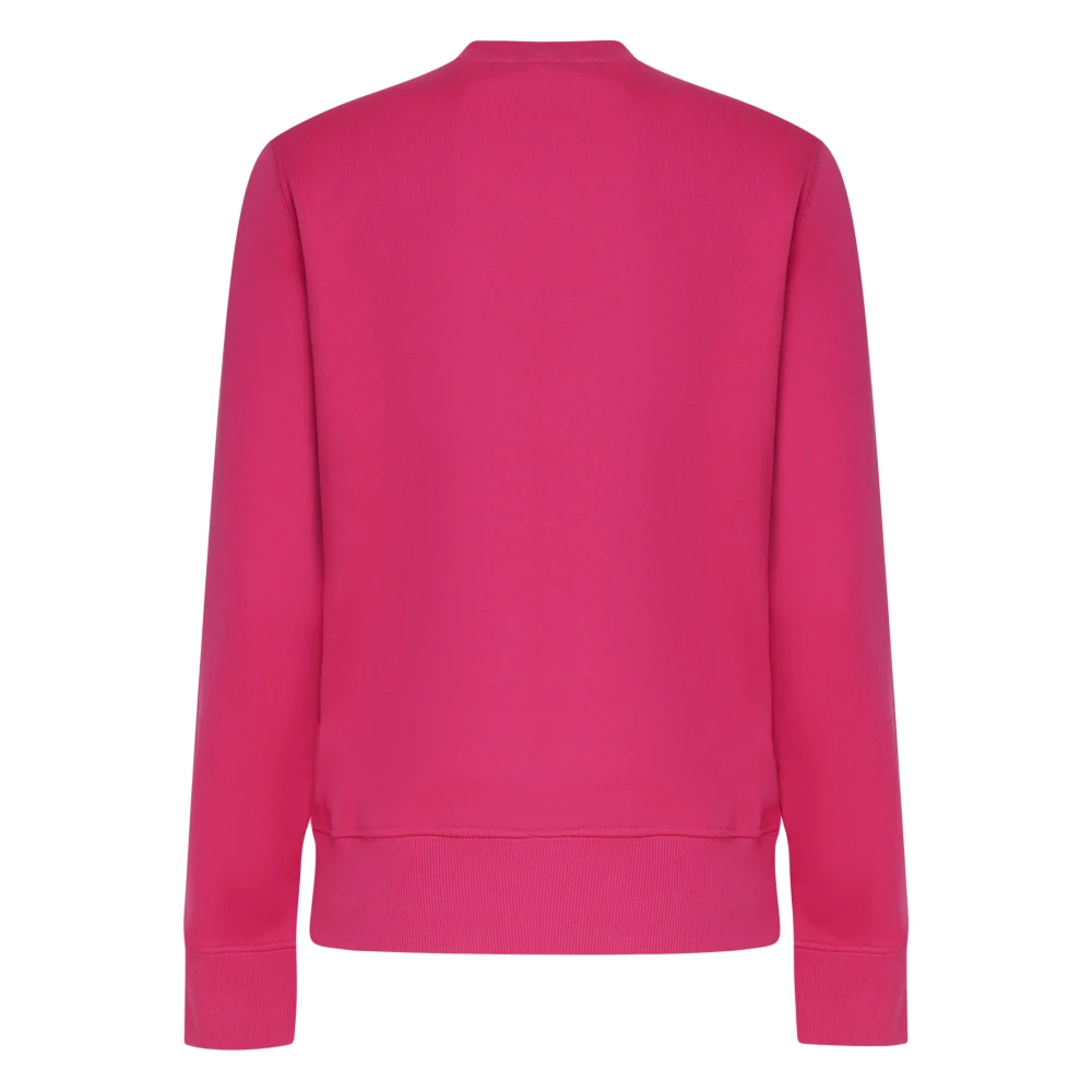 Versace Jeans Couture Framboos Katoenen Sweatshirt met Voorprint Pink Dames