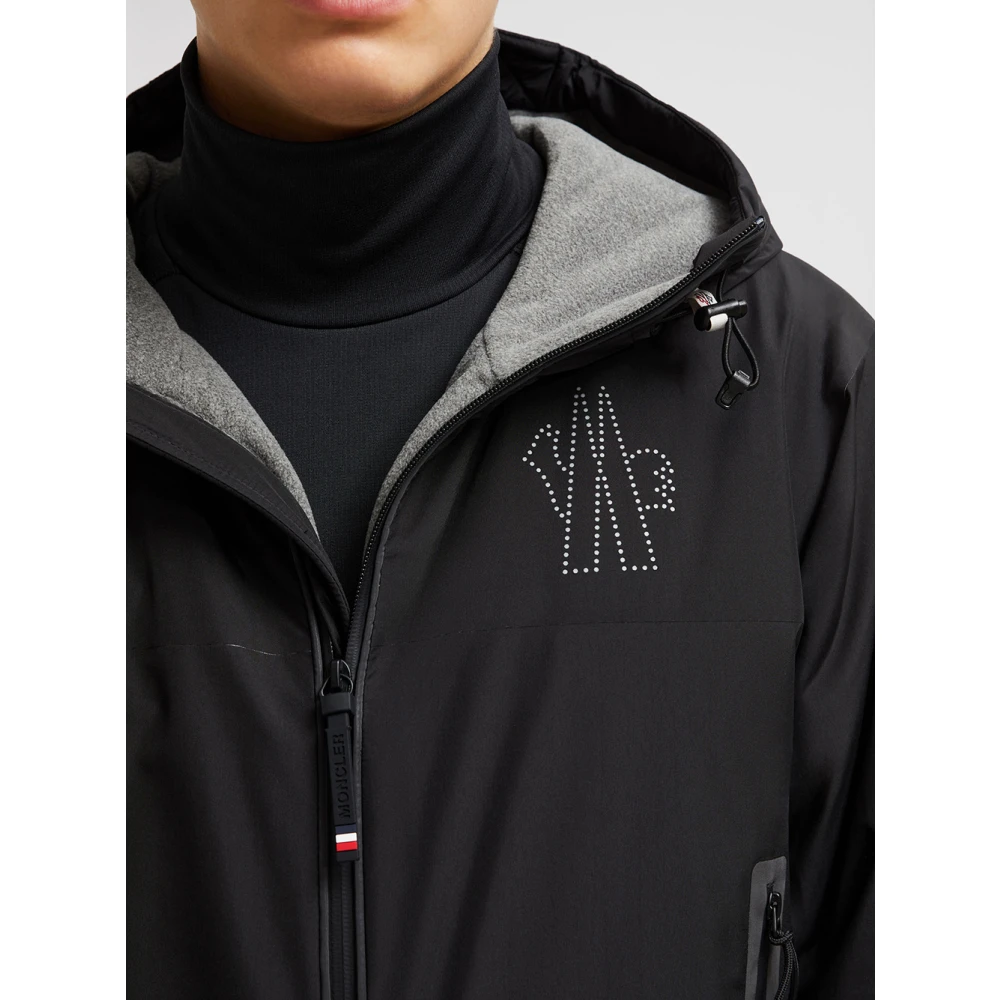 Moncler Outdoor Zwarte Jas Waterdicht Met Capuchon Black Heren