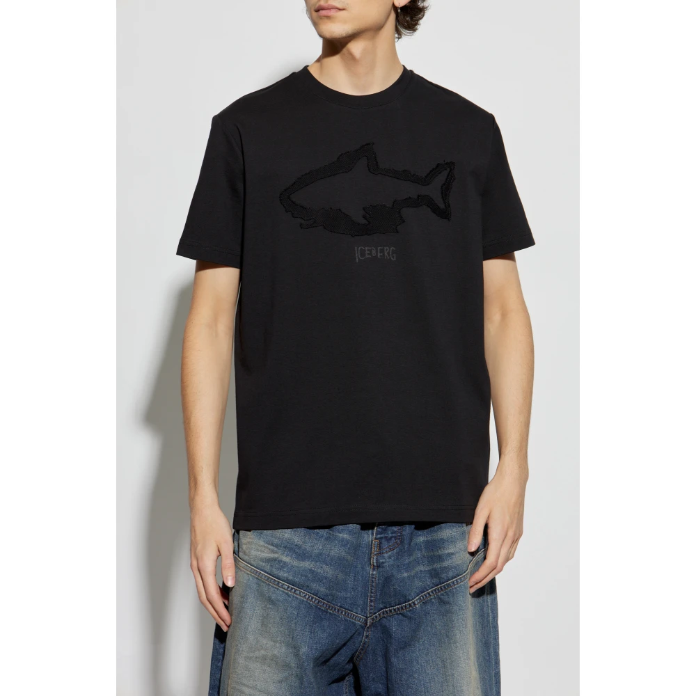 Iceberg T-shirt met logo Black Heren