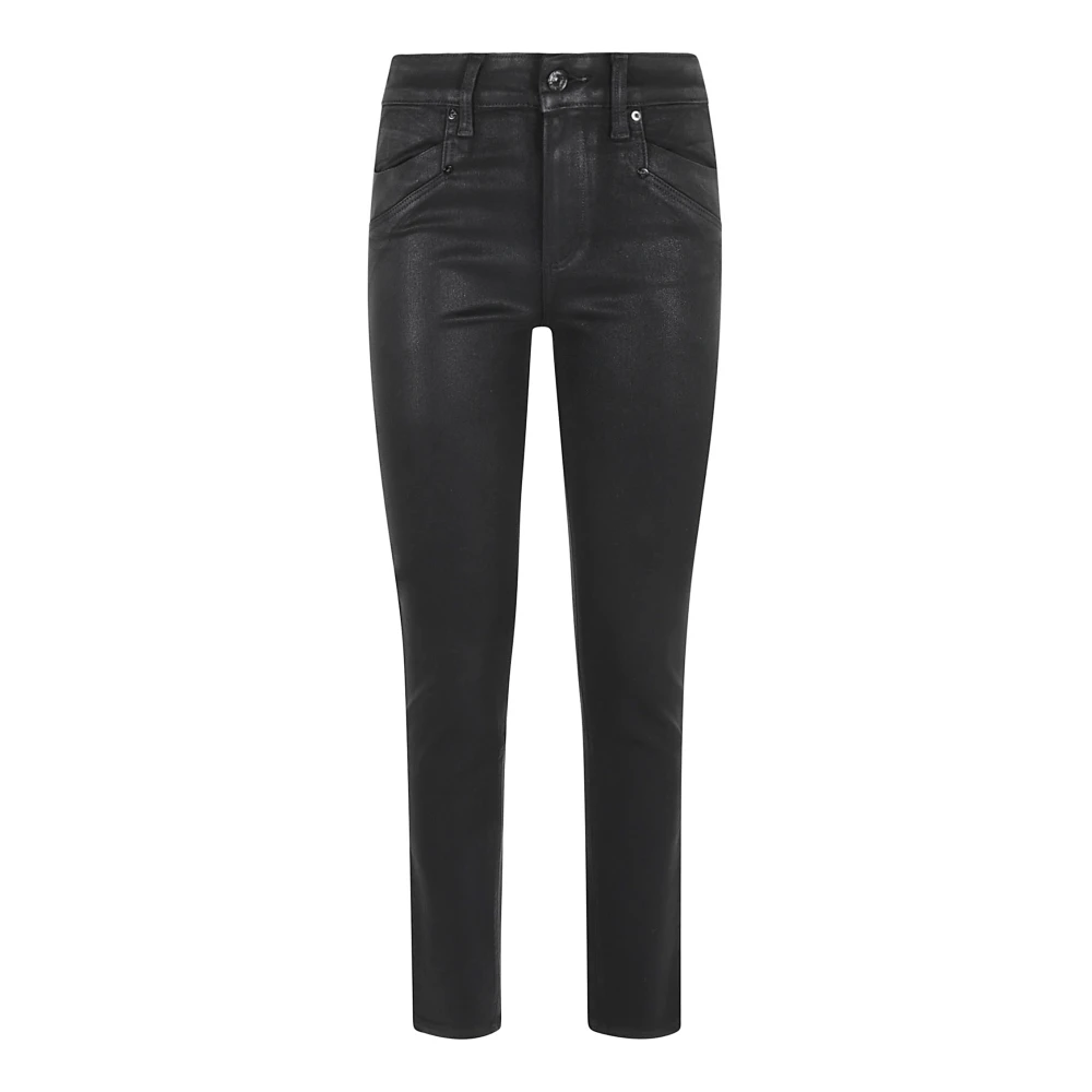Paige Zwarte Mist Slim Fit Jeans Black Dames