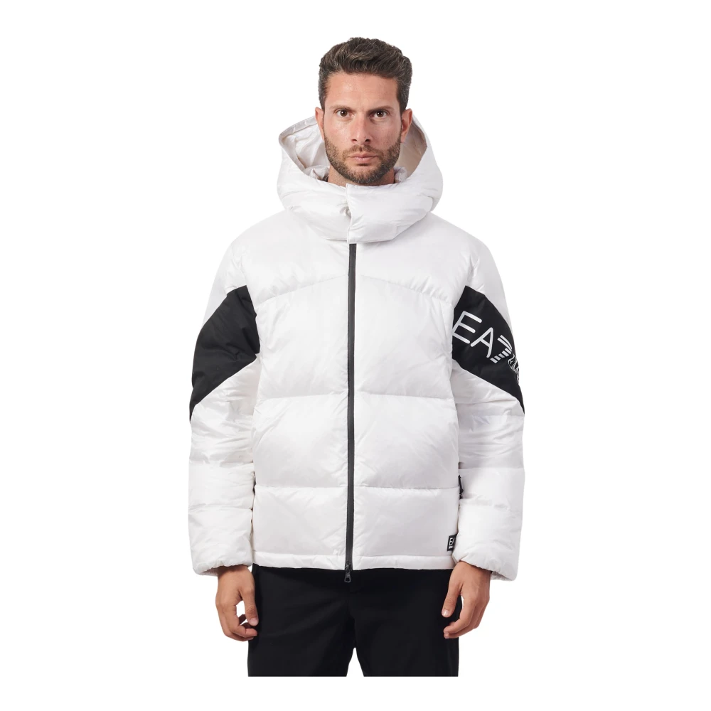 Emporio Armani Witte Heren Pufferjas Fullzip White Heren