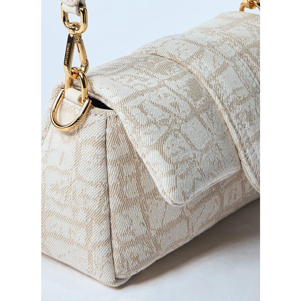 Jacquemus Gewatteerde Katoenen Schoudertas met Logo Beige Dames