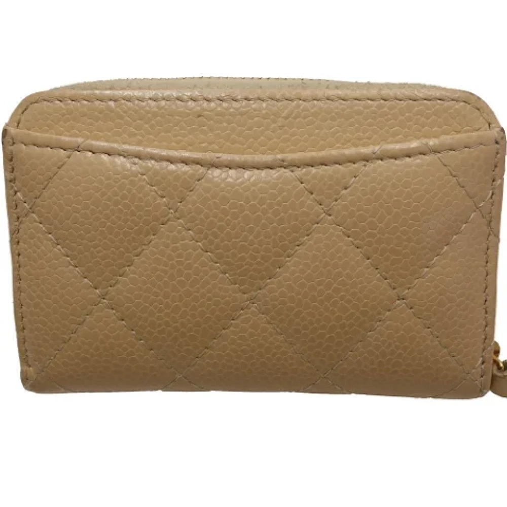 Chanel Vintage Pre-owned Leather wallets Beige Dames
