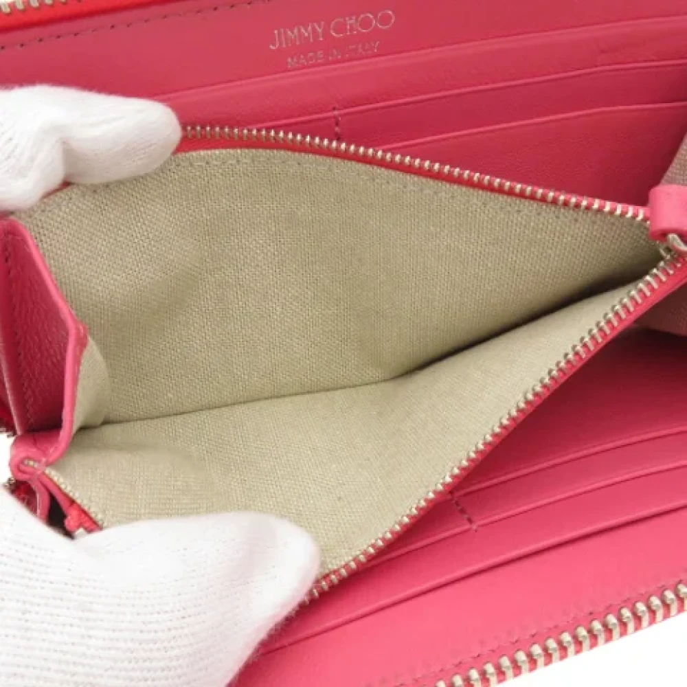 Jimmy Choo Pre-owned Leather wallets Pink Dames