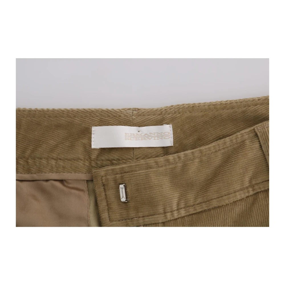 Ermanno Scervino Beige Corduroy Casual Broek met Logo Beige Dames