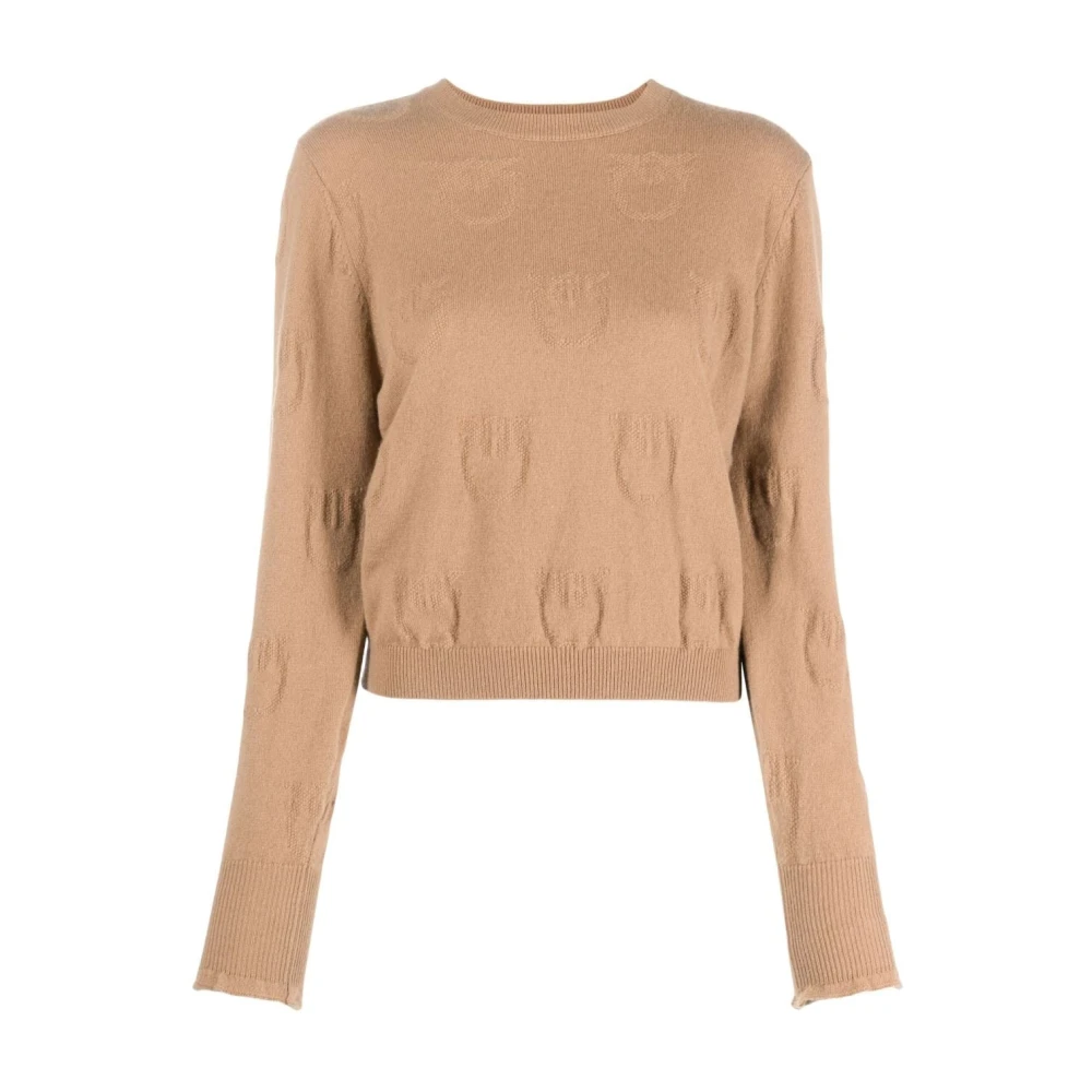 Pinko Women's Brown Round-Neck Knitwear, S, Marmotta Jumper