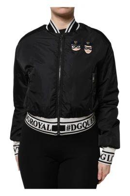 Svart Nylon DGFamily Bomberjacka