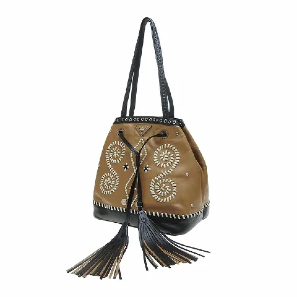 Prada Vintage Pre-owned Leather totes Brown Dames