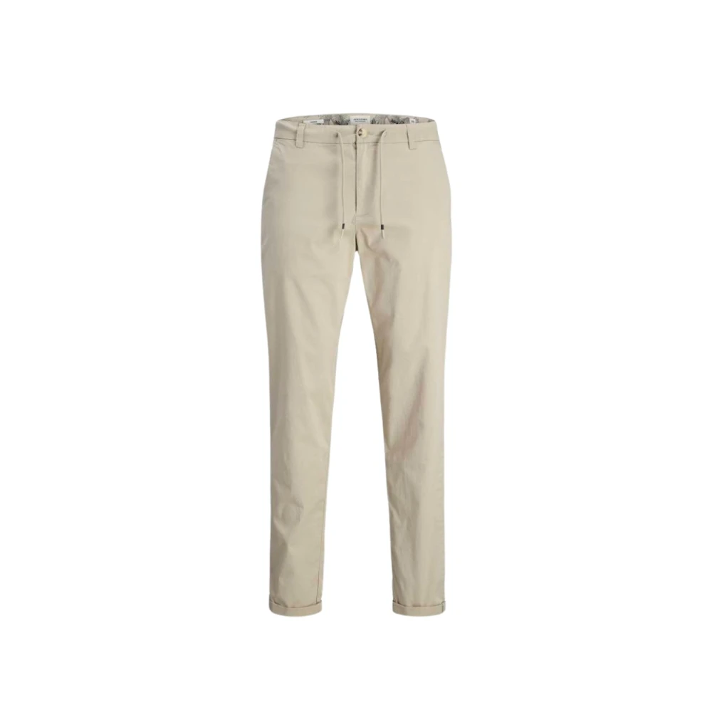 Jack & jones Taupe Chino Broek met Trekkoord Taille Beige Heren