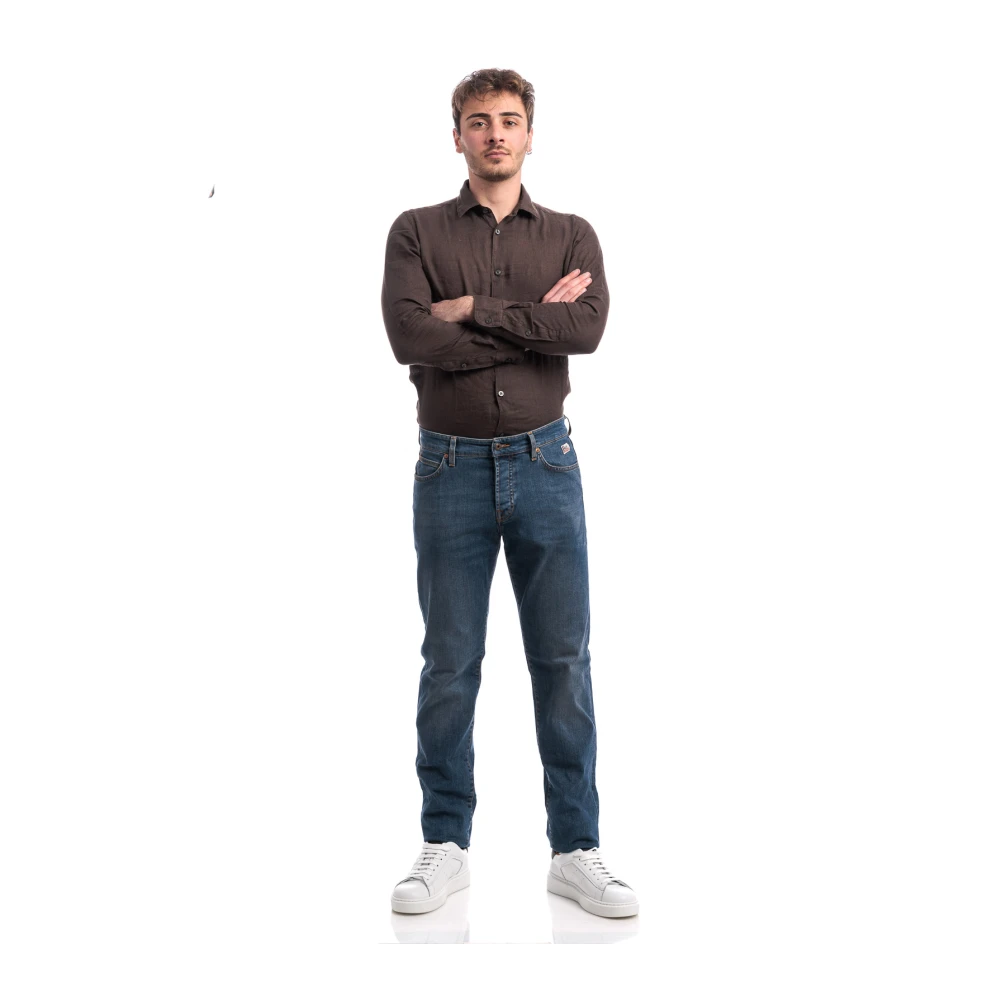 Roy Roger's Denim Stretch Jeans Weared Style Blue Heren