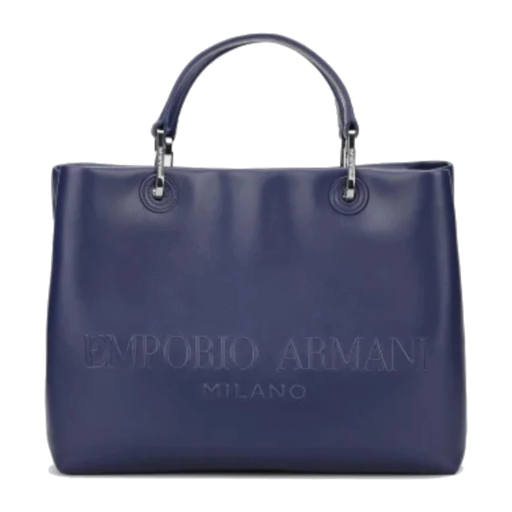 Emporio Armani Blauwe Shoppingtas met Verstelbare Band Blue Dames