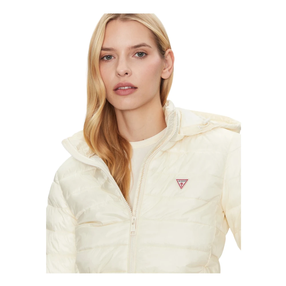 Guess Lichtgewicht Nylon Parka Jas White Dames