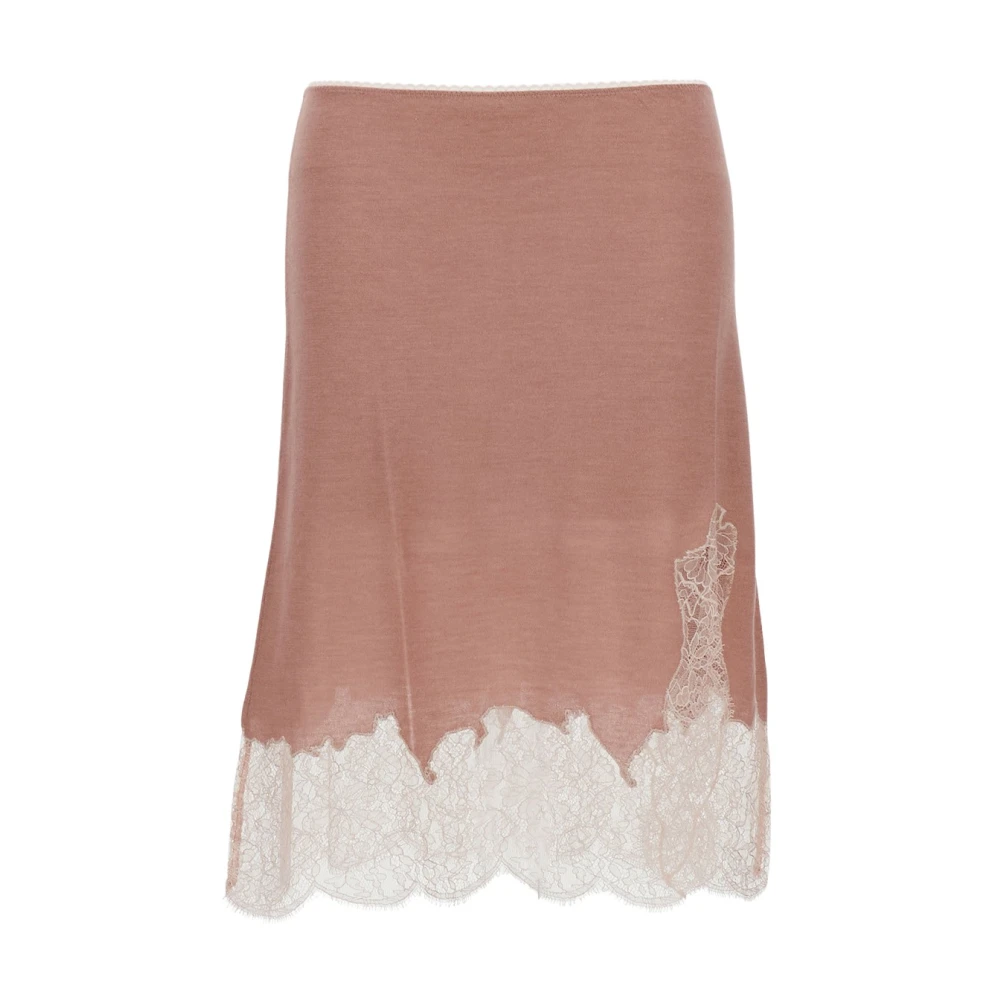 Fendi Women's Pink Midi Skirts, Xs, Short Knit Skirt