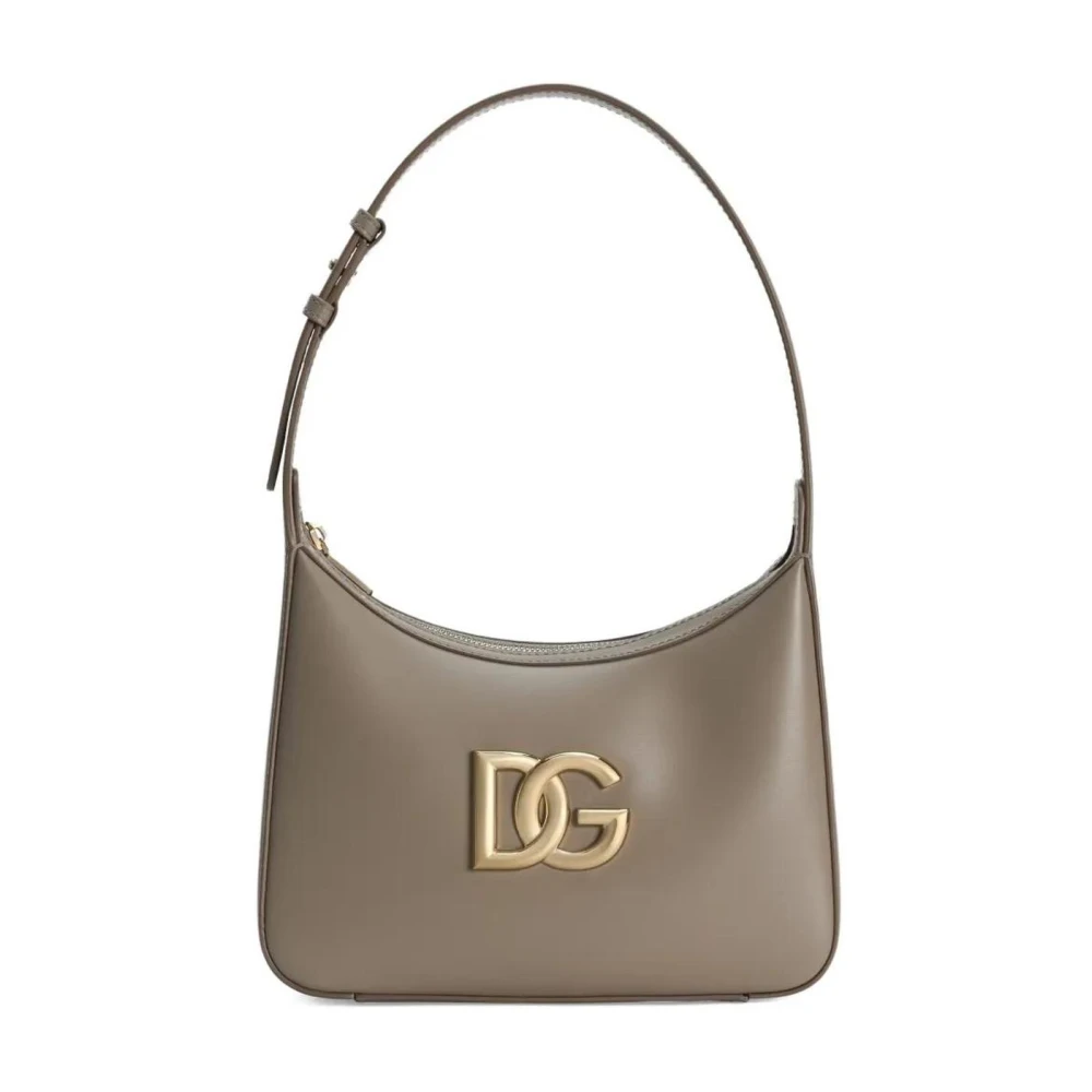 Dolce & Gabbana Beige Läderväska Med Dg-Logotyp