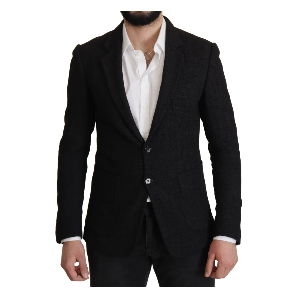 Dolce & Gabbana Hombre Negro - Elegante Blazer De Lana Con Estilo Clásico - Jackets - L