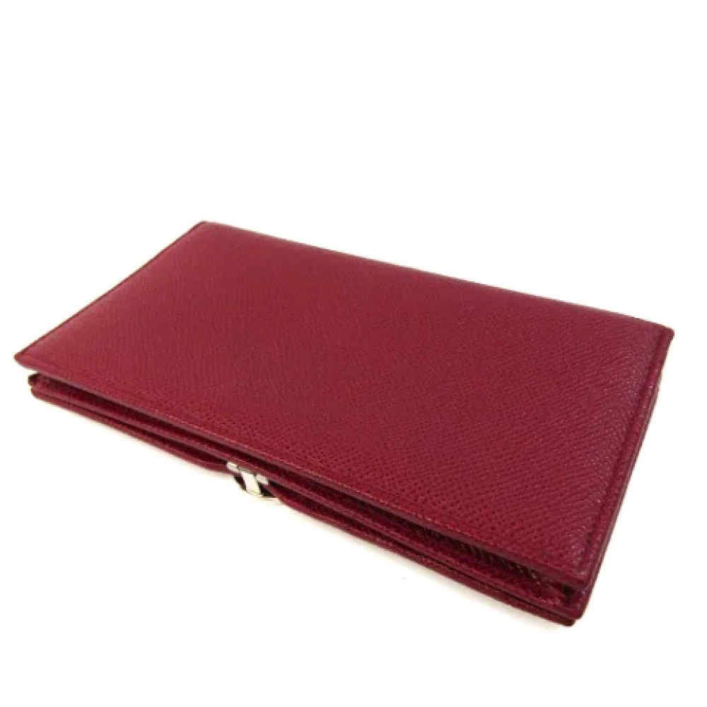Bvlgari Vintage Pre-owned Leather wallets Red Dames