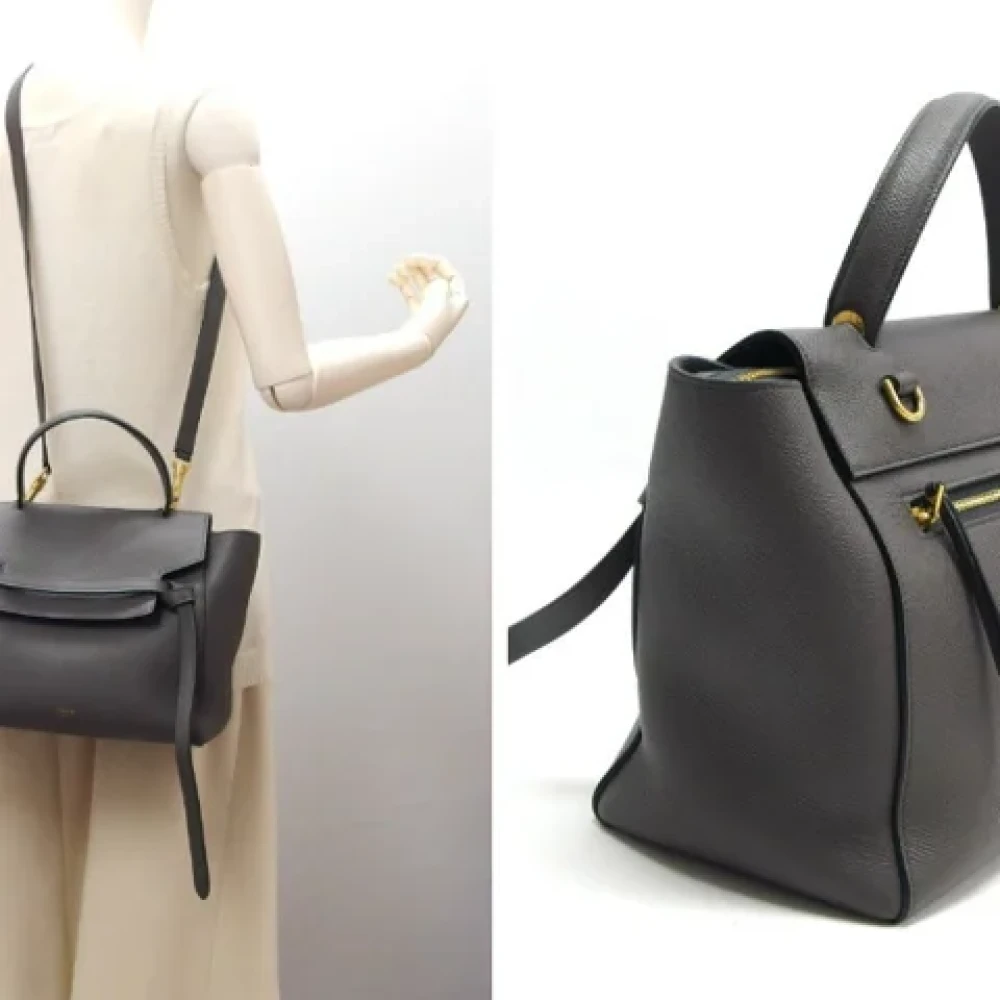 Celine Vintage Pre-owned Leather shoulder-bags Black Dames
