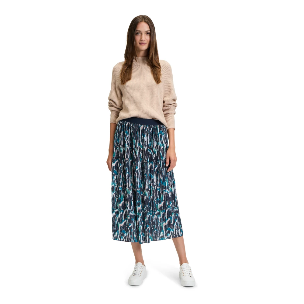 Betty & Co Chunky Gebreide Hoge Hals Trui Pink Dames