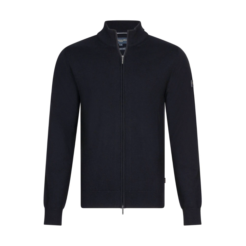 Cavallaro Merino Full Zip Cardigan Vest Zwart Black Heren