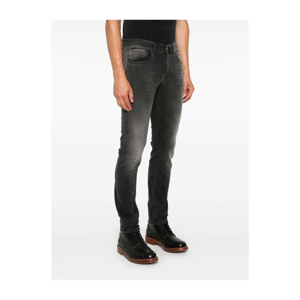 Dondup Skinny Denim Broek Rivet Detailing Gray Heren