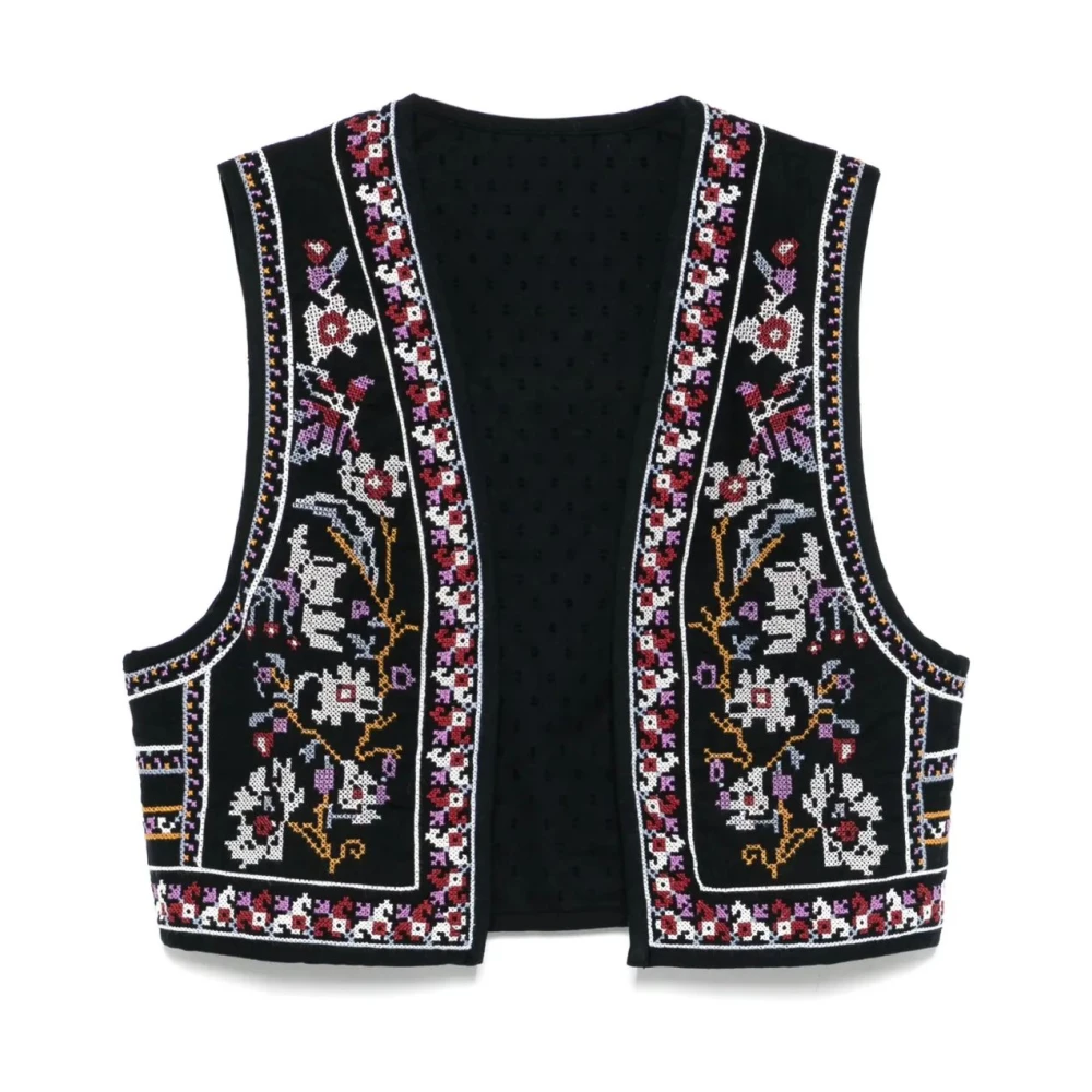 BA&SH Geborduurde Kruissteek Blauwe Top Multicolor Dames