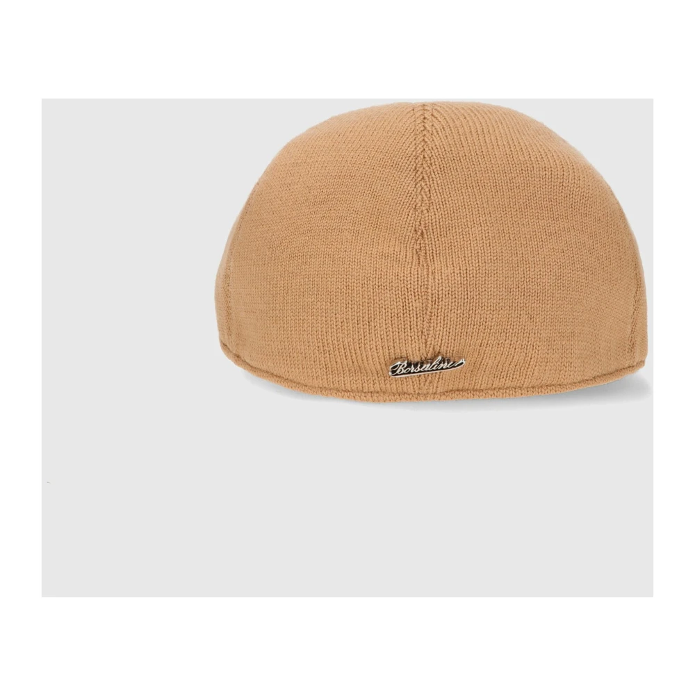 Borsalino Tweekleurige Wol Flat Beret Brown Unisex