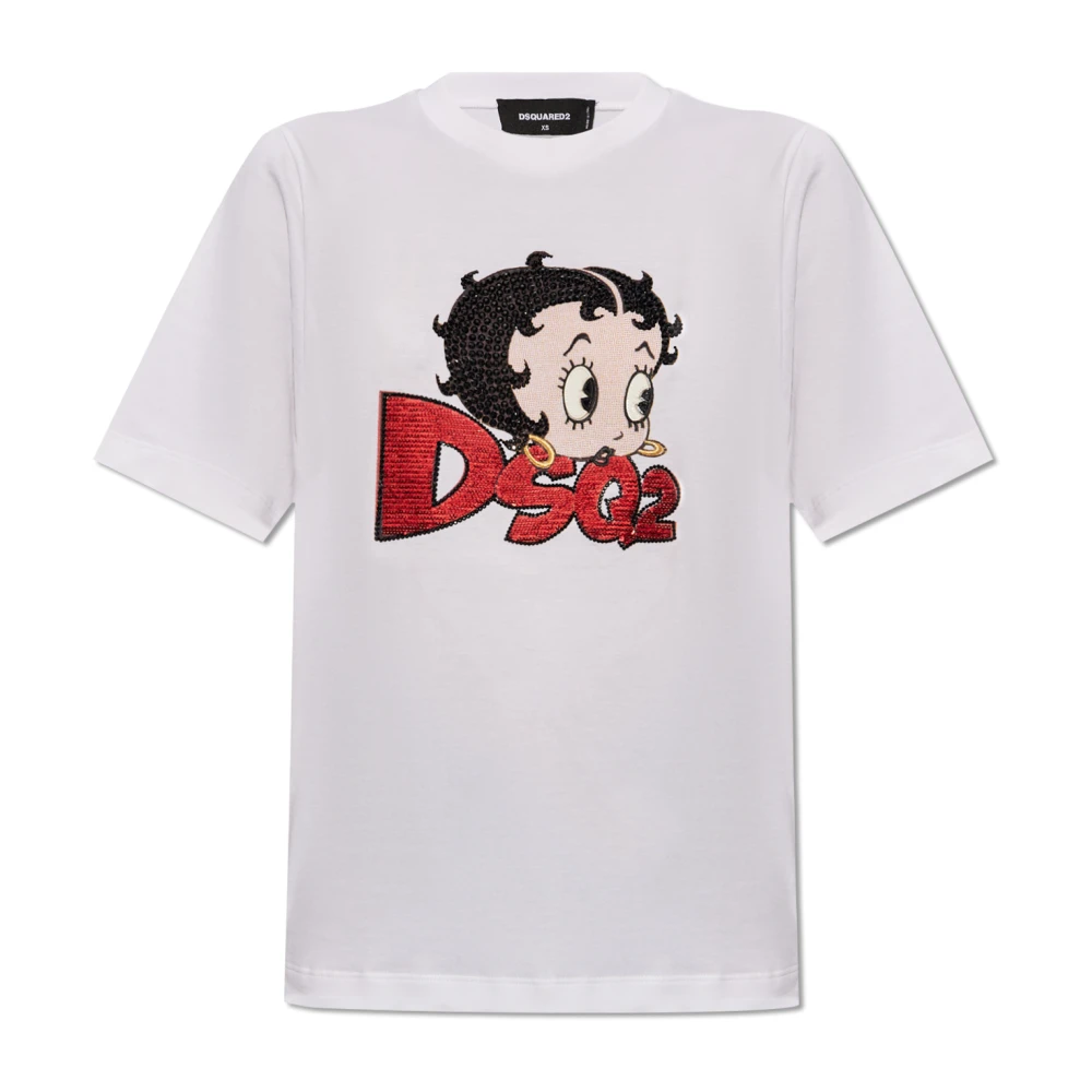 Dsquared2 T-shirt met logo White Dames