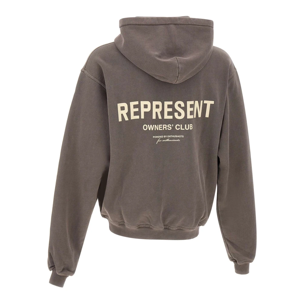 Represent Club Katoenen Sweatshirt Grijs Hoodie Rits Gray Heren