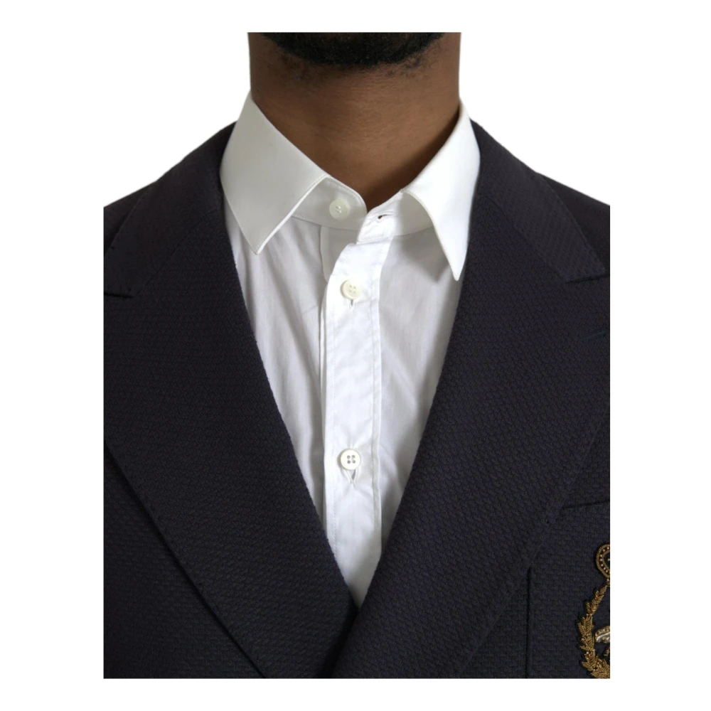 Dolce & Gabbana Donkerblauwe Crown Bee Blazer Blue Heren