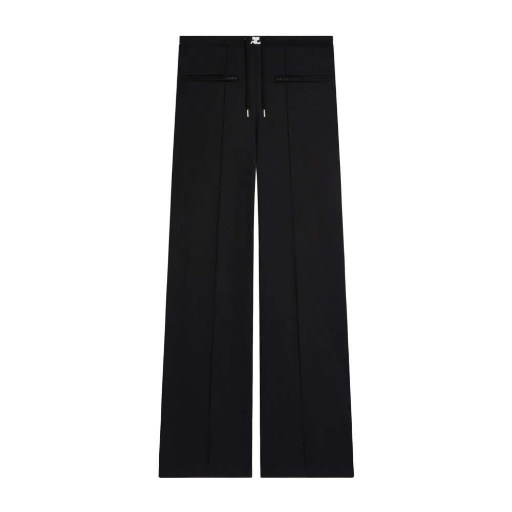Courrèges Zwarte Baggy-Fit Interlock Broek Black Dames