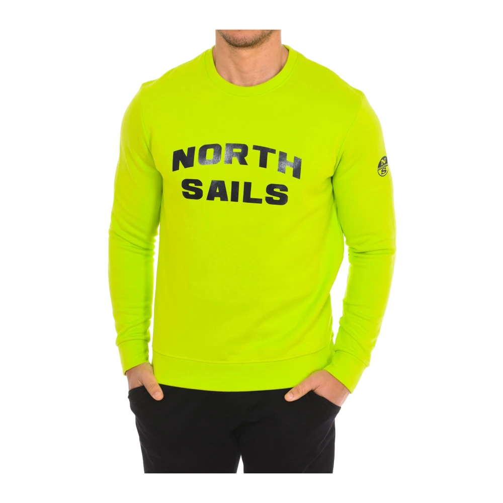 North Sails Men's Green Sweatshirts, Xl, Ribbed Round Neck Sweatshirt