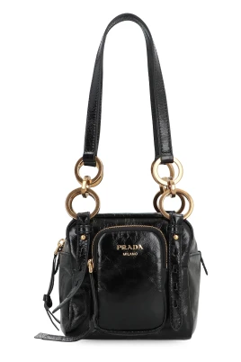 Dangle Mini Läder Handväska med Handtag