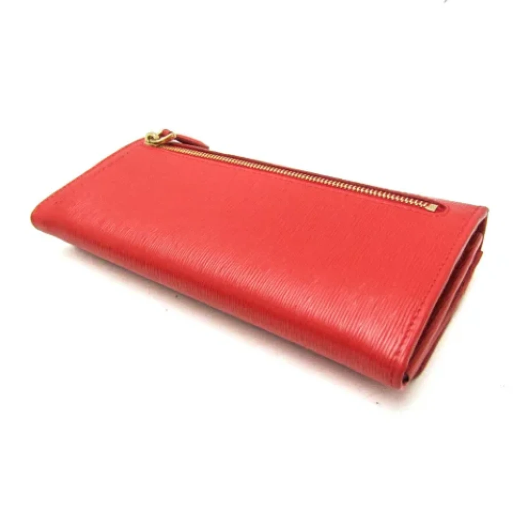 Prada Vintage Pre-owned Leather wallets Red Dames