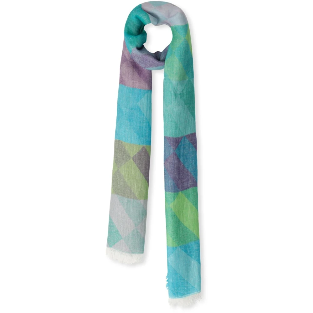 Notre-v Blauwe Stijlvolle Sjaal Multicolor Dames