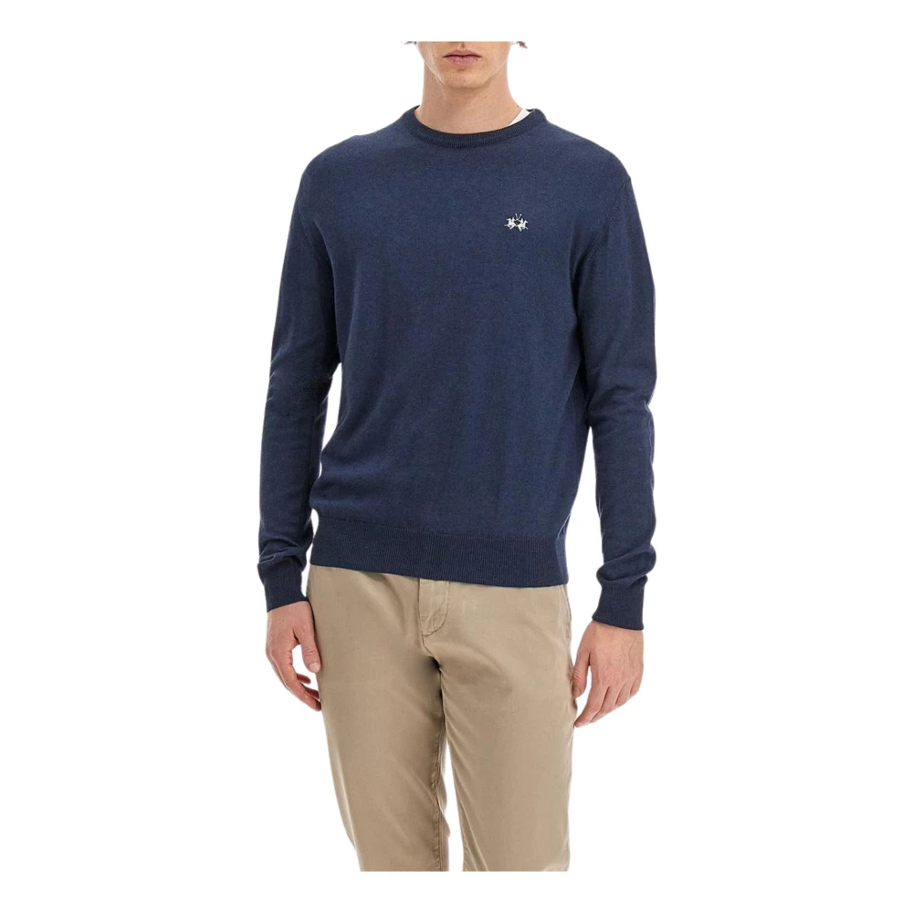 LA MARTINA Round-neck Knitwear Blue Heren