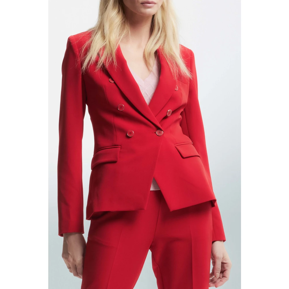 Kocca Metalen Double-breasted Jas Red Dames