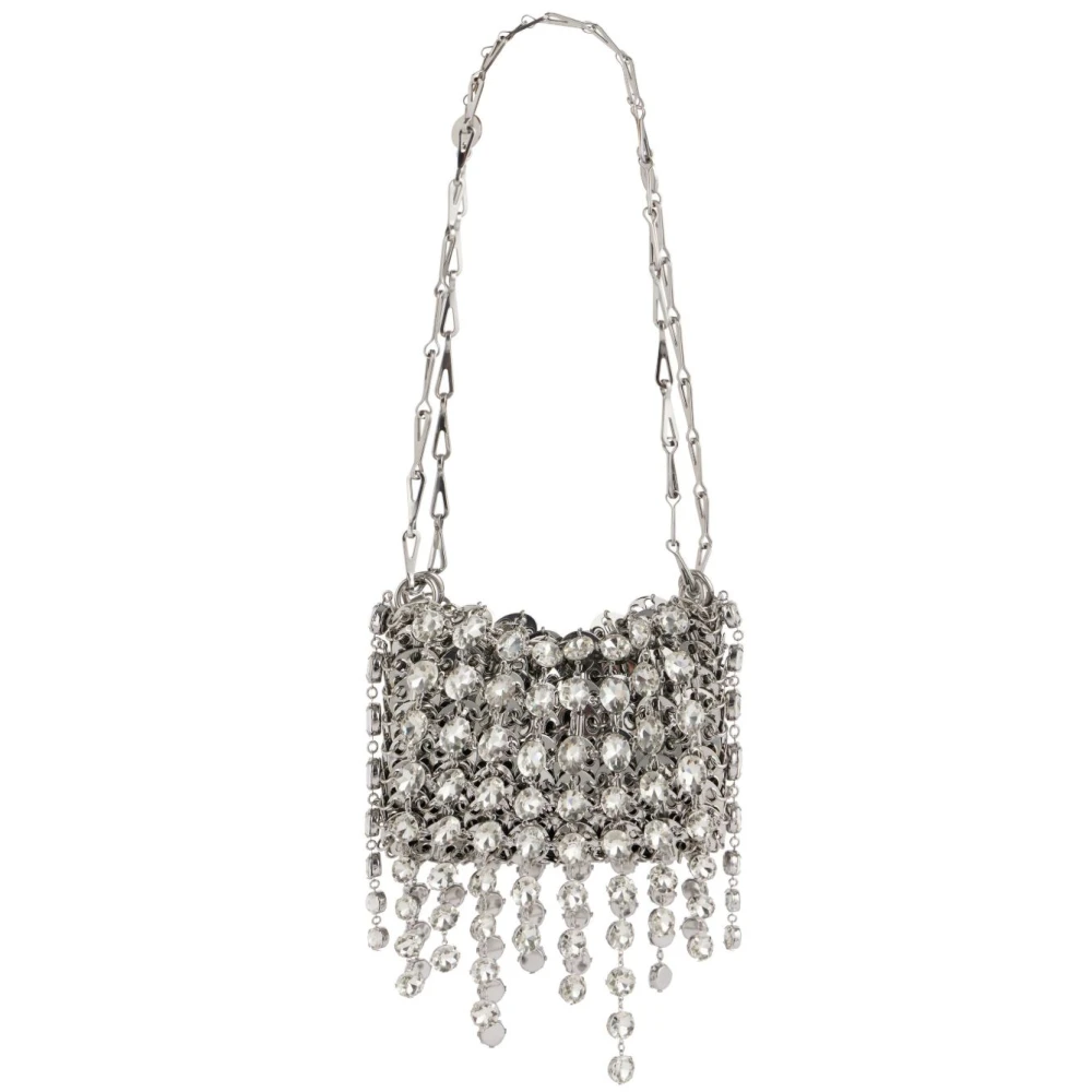 Rabanne Women's Gray Shoulder Bags, One Size, Sparkle Nano Bag