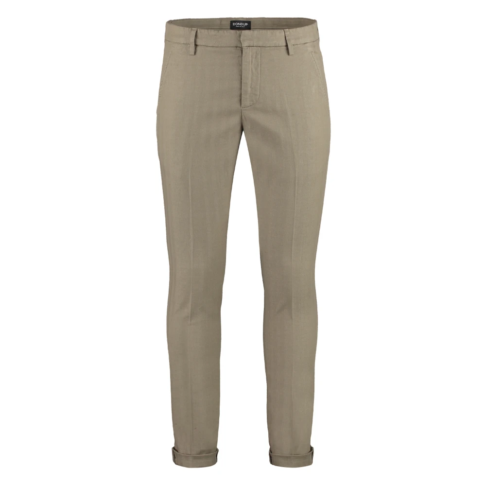 Dondup Katoenen Chino Broeken met Oprolbare Manchetten Beige Heren