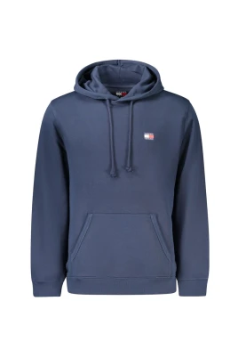 Blå Bomull Herr Hoodie