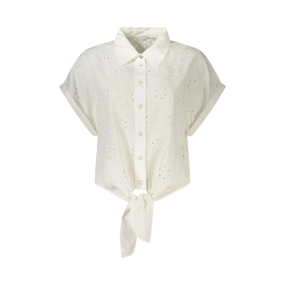 Guess Women's White Short Sleeve Lyocell Shirt