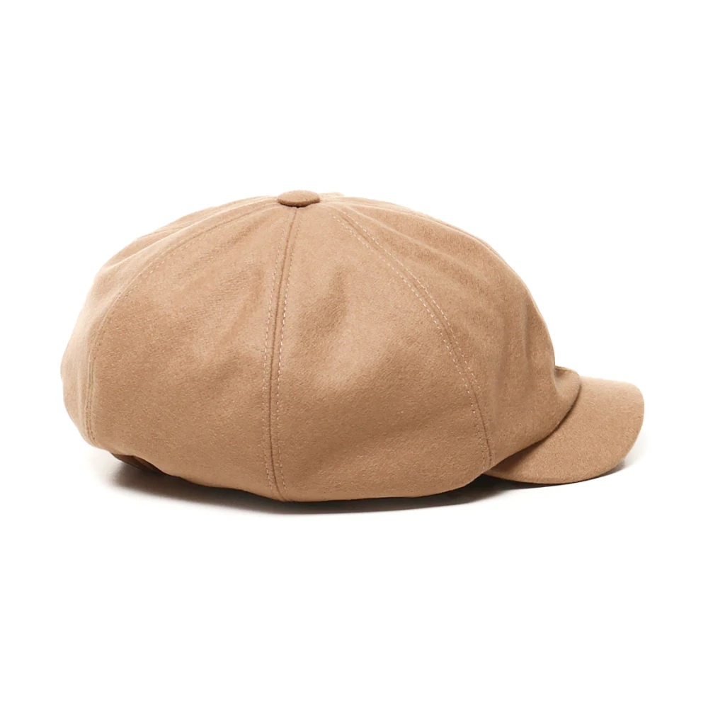 Fay Wollen Blend Doek Vizier Hoed Cappuccino Brown Dames