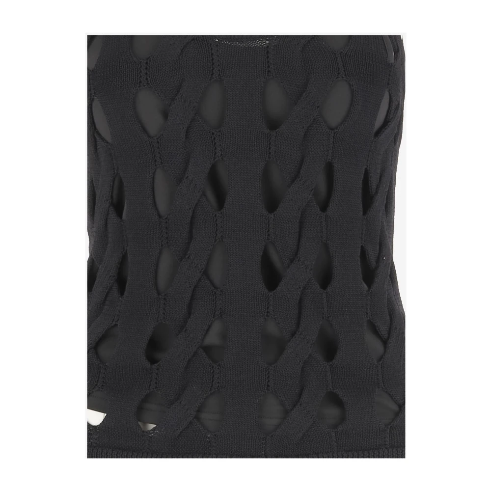 pinko Zwarte Mouwloze Stretch Nylon Top Black Dames