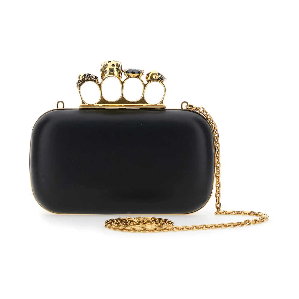 alexander mcqueen Zwarte Skull Clutch Tas Black Dames